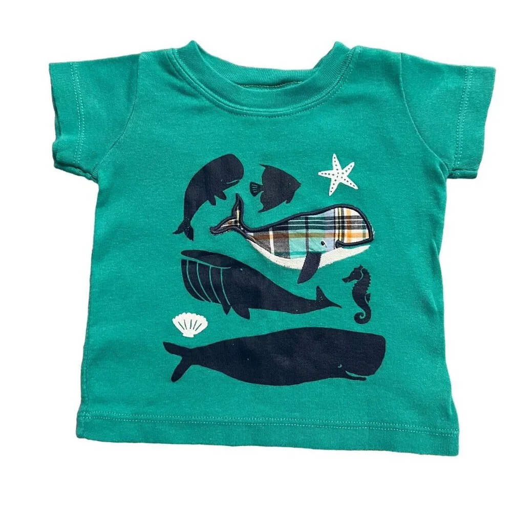 Carter's 3m Whale Appliqué Shirt & Plaid Shorts Set